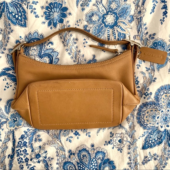 VTG 90s-Y2K brown leather coach mini shoulder bag - Picture 3 of 4